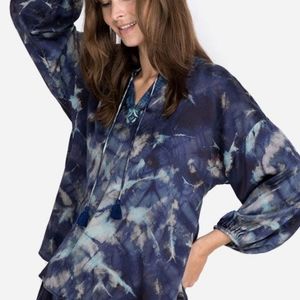 Johnny Was Moonlight Tie Dye V Neck Blouse